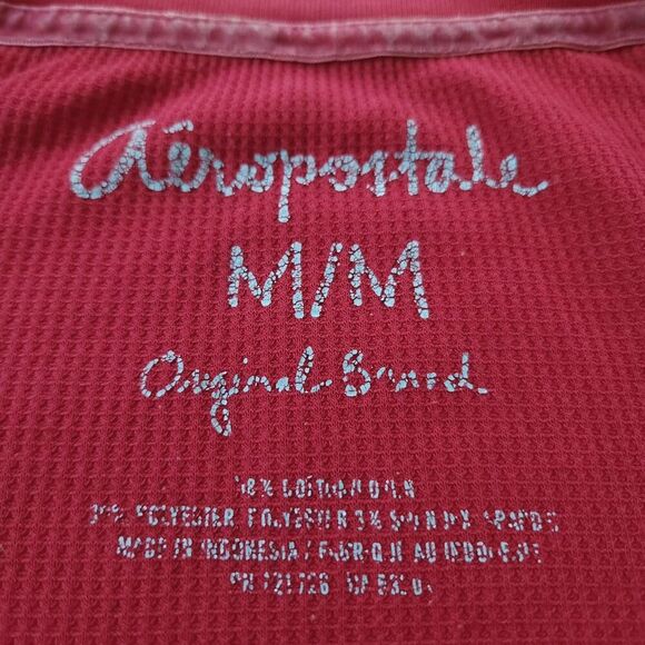 y2K 2010s Aeropostale Long Henley Thermal Elena Gilbert Bella Swan Top sz M - Picture 3 of 8